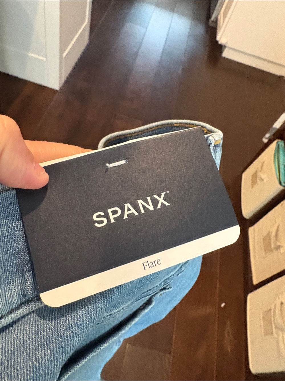 SPANX Light Blue Denim Flare Jeans with Branded Tag - Picture 3 of 4